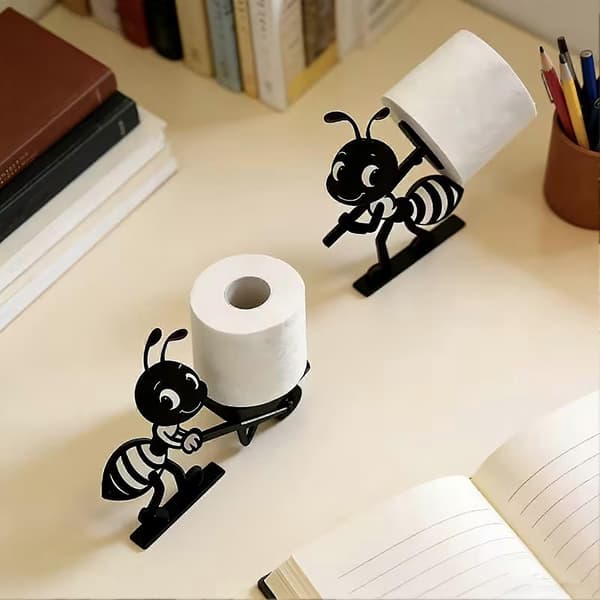 Rullholder med maurdesign Dekorativ toalettpapirholder Lett PLA-papirdispenser for baderomstilbehør B