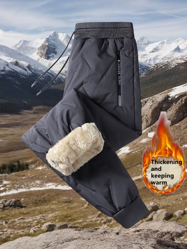 Sportige fritidsbukser til kvinder, efterår og vinter, med tyk fleece for varme og kuldebeskyttelse mørkegrå Dark Gray M