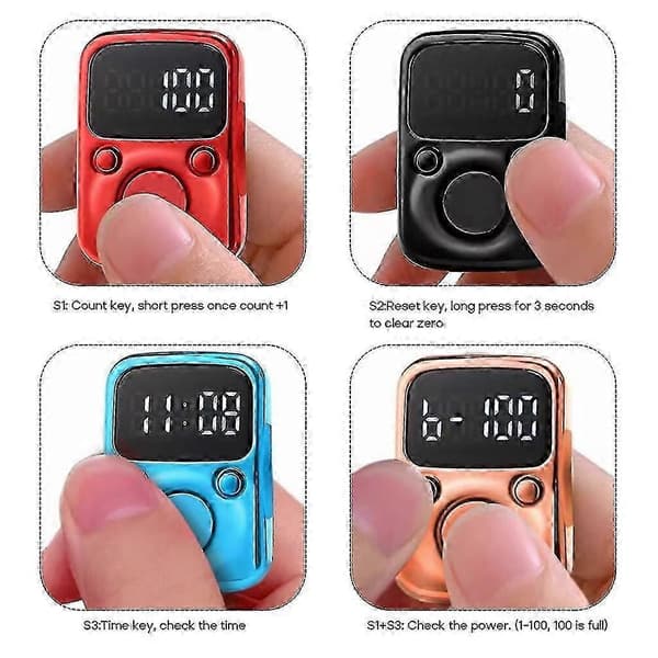 Mini fingerteller LED elektrisk digitalt display med telleverk 25-26s—ls