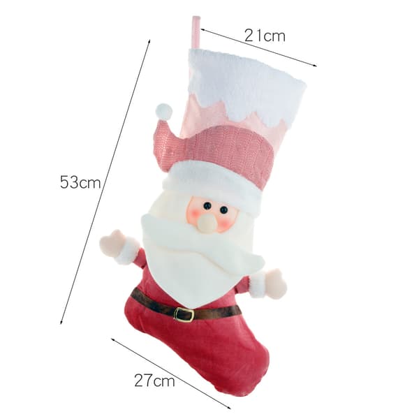 2 Julepynt gavepose tredimensionel gavepose pink slikpose julestrømpe 53 * 27 * 21 cm