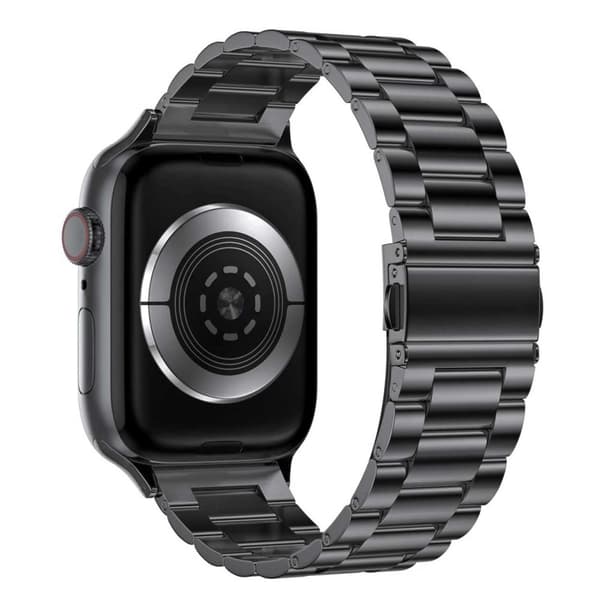 Apple Watch 1-8/SE/Ultra 42/44/45/49 Metal Link Armbånd Sort