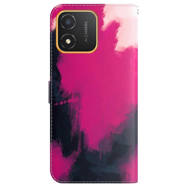 För Honor X5 Akvarellmönster Flip Läder Telefonfodral Berry