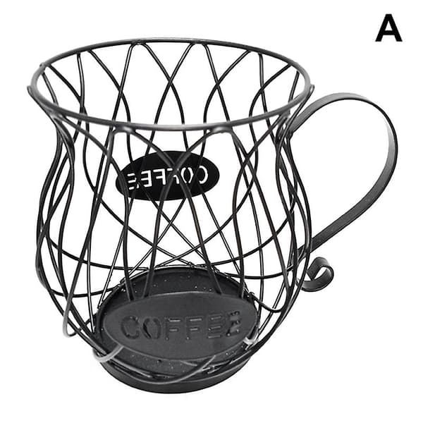 Multifunktionell förvaringsställ Mugg Koppformad Rostfri Kaffekapselhållare Förvaringsställ Black