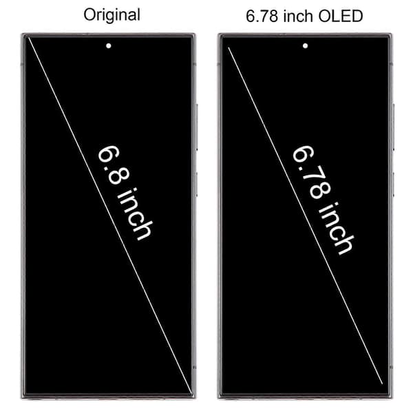 Til Samsung Galaxy S24 Ultra SM-S928B 6,78 tommer OLED LCD-skærm Digitizer Komplet Samling med Ramme Grå