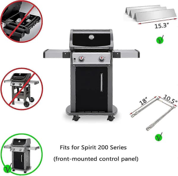 Erstatnings Flavorizer Bars for 15,3 tommer Weber Spirit 200-serien Modeller E210 S210 E220 S220