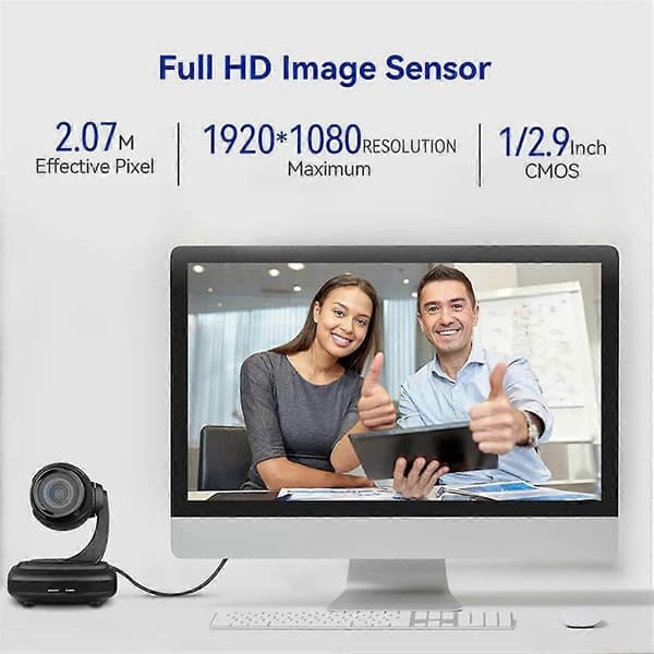 AI Tracking USB2.0 1080P 3X Optisk Zoom Live Streaming PTZ Kamera til Broadcast Konference Begivenheder C[ls]