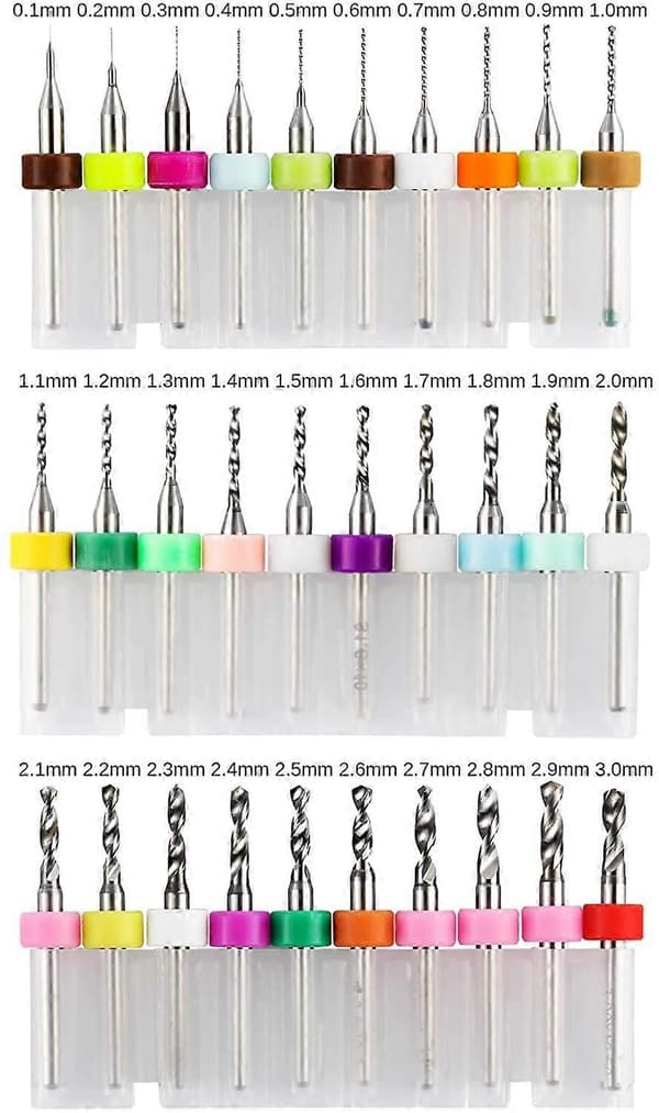 30 st. PCB Borrsats, 0,1 mm-3,0 mm, 1/8\" Spiral Spline Skaft CNC Router Bits för CNC Gravyr