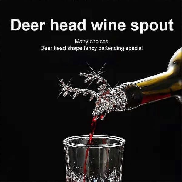 Jägermeister-dispenser sinklegering hjortehode helletut vinuttrekker sølv helletut bartilbehør Silver deer head