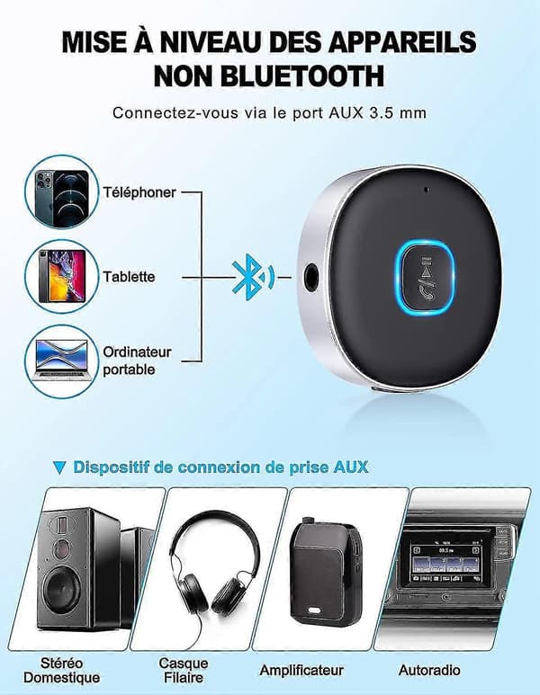 Bluetooth-mottaker Multifunksjonell Plug and Play Bluetooth-adapter Bluetooth 5.0