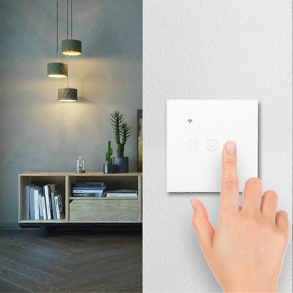 Smart WiFi-bryter DS-101-3, 3-kanals, hvit, 200-240VAC