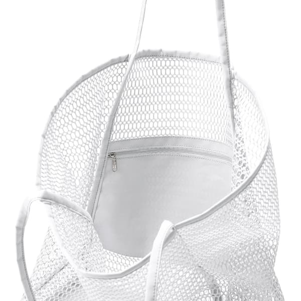 Mesh strandveske for kvinner skulderveske – ls white