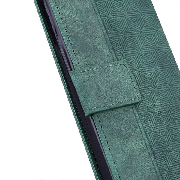 Til Honor X7 Geometrisk præget lædertelefoncover Green