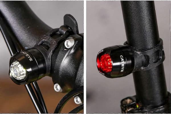 CatEye Orb Front & Bak Polert Svart LED Sykkellyktsett—ls