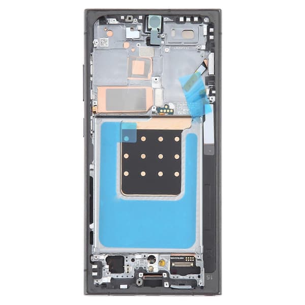 Til Samsung Galaxy S24 Ultra SM-S928B 6,78 tommer OLED LCD-skærm Digitizer Komplet Samling med Ramme Grå