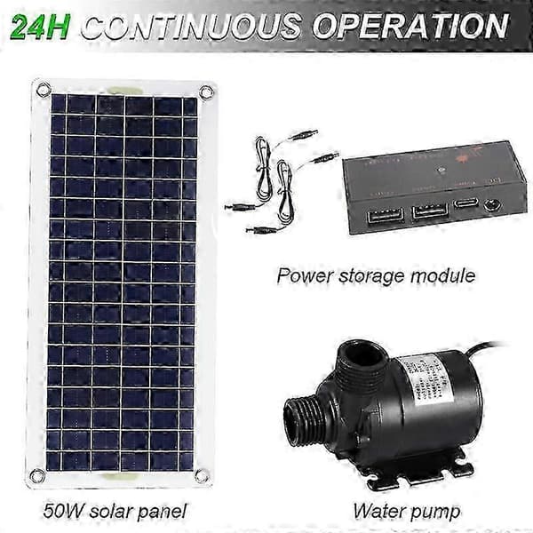 Vannpumpe Solar 12V DC Lav Støy for Fontene og Vanning