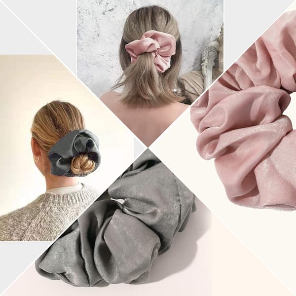 Hårstrikker for kvinner - Stor silkesateng scrunchie ekstra stor Jumbo G