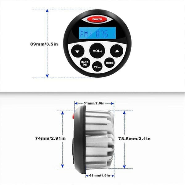 Vedenpitävä meriradiosoitin Bluetooth-radio moottoripyörän ääni MP3-soitin