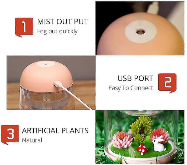 180 ml USB søt mini landskap luftfukter eterisk olje diffuser, med 7-farget LED nattlys – LS