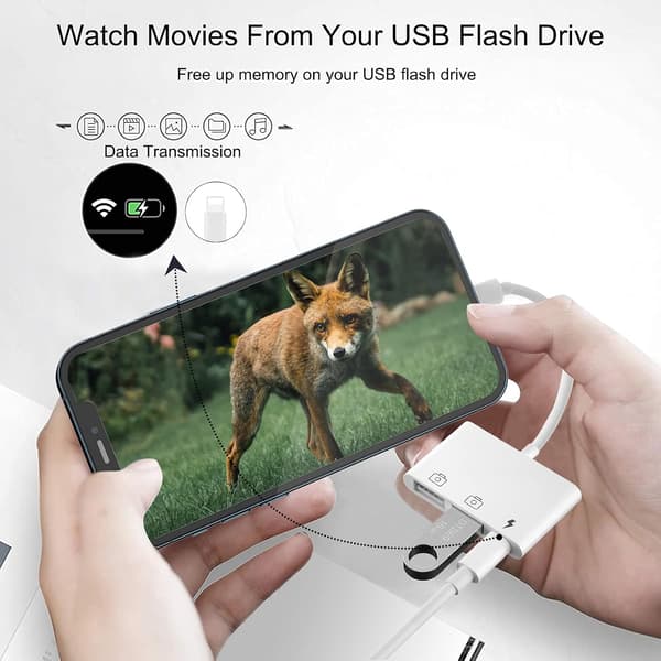 iPhone USB-kamera, 3-in-1 iPhone USB-sovitin Lighting USB OTG Fe
