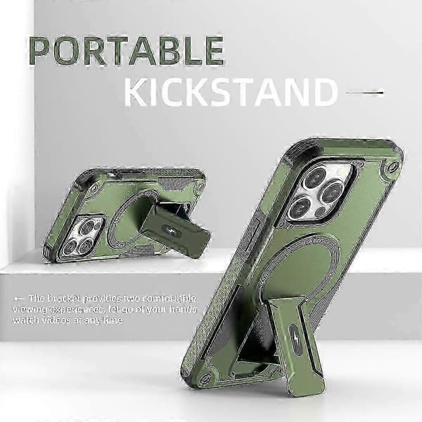 MagSafe-kompatibelt TPU+PC Kickstand Telefoncover med Rem til iPhone 16 Pro Max Multicolor Sapphire
