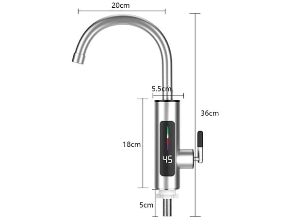Flower elektrisk varmvattenberedare kran kuchen batteri lcd 3kw 884