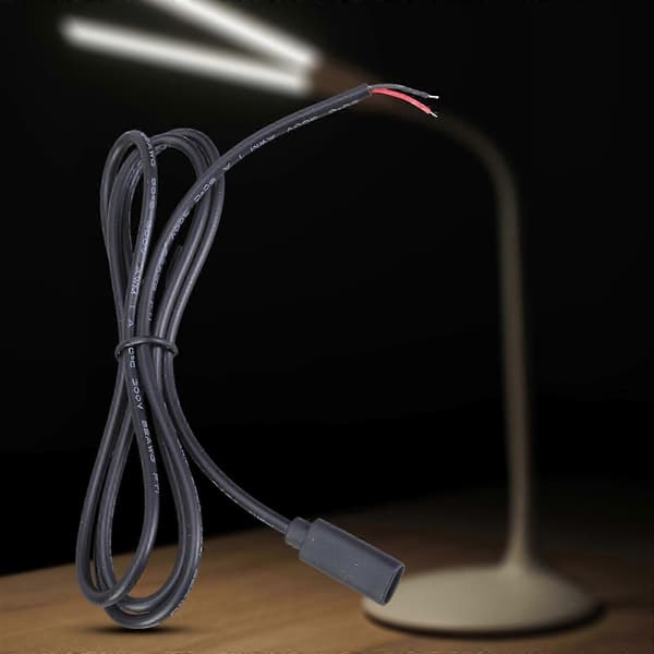 15 cm/100 cm USB-C hunn til 2-pinners bar ledning pigtail strømkabel – ls 15cm