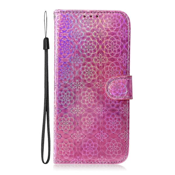 För Nothing Phone 1 Färgglatt magnetiskt spänne läderfodral Pink