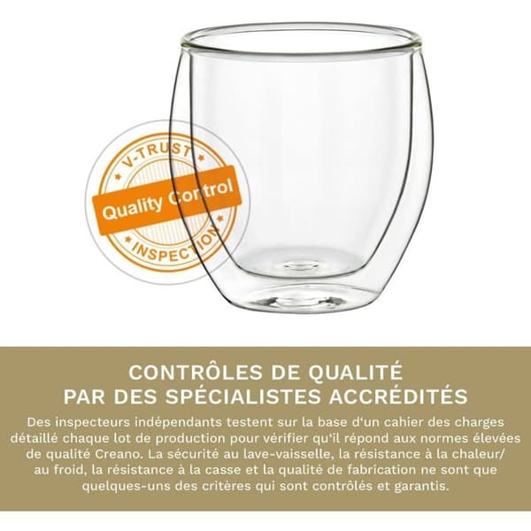 Dubbelväggiga espressoglas, set om 6, 100 ml, mockakoppar, termoglas med svävande effekt