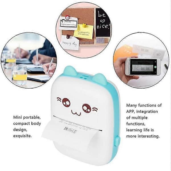 Mini Printer Termisk Printer Foto Billede Etiket Bluetooth Printer Til Mobiltelefon PINK