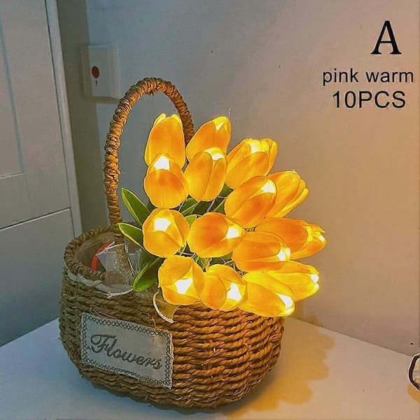 LED-belysning Tulipan Natlampe, Simulation Tulipan Blomst Natlampe O0J5—ls white warm 10pcs