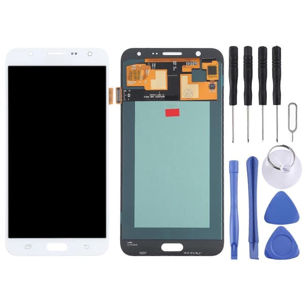OLED LCD-skærm til Samsung Galaxy J7 SM-J700 med Digitizer Fuld Samling White