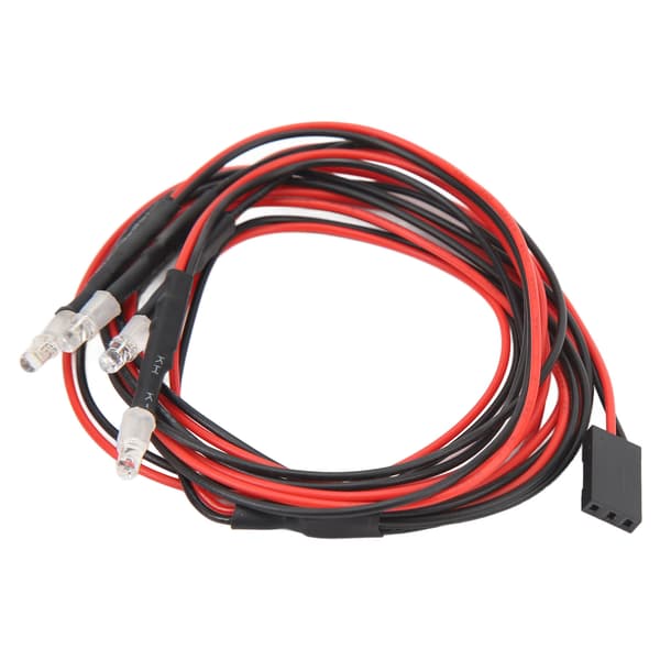 5 stk. RC Bil Front LED-lys 7.4V 3mm Perler Hvid Rød Holdbart Silikone RC Bil LED-lyssæt til Reparation Udskiftning