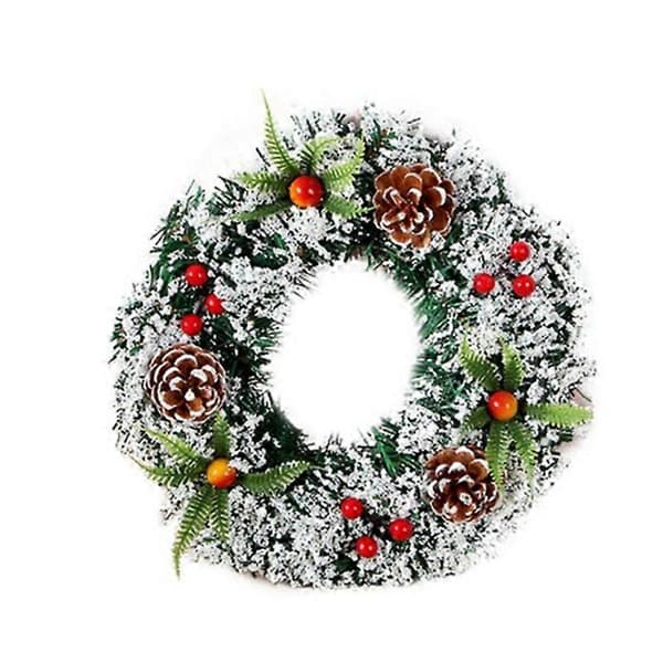 Joulu seppele loma seppele holly ja lumihiutale kirjava pieni roikkuva seppele 30CM