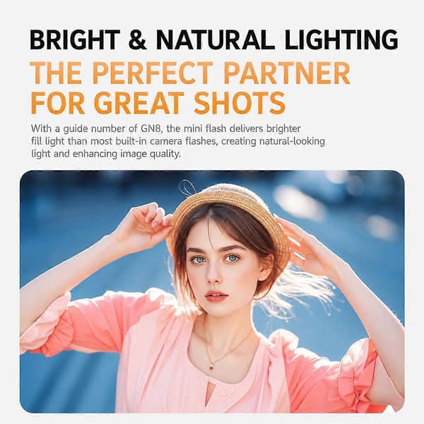 Desiontal F02 Mini On-Camera Blitzlys Speedlite til Spejlløse Kameraer Black