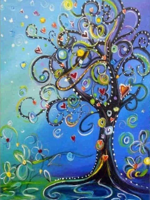 30x40CM Håndlaget 5D Kunst Diamantmaling - Kjærlighetsdrømtre, egnet