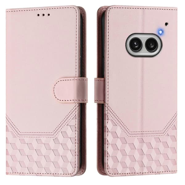 RFID-mobilfodral i läder med bikakeprägling Pink For Nothing Phone 2a