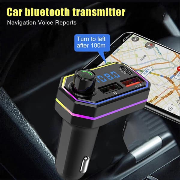 Bluetooth-kompatibel bilafspiller med hukommelse ved strømsvigt, lydafspiller og oplader til smartphones til iPhone – LS