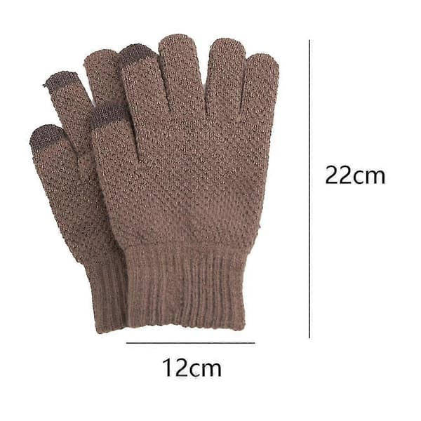 Vintercykelhandsker Touch Screen Handsker Varme Fleeceforede Strikhandsker Elastisk manchet Khaki
