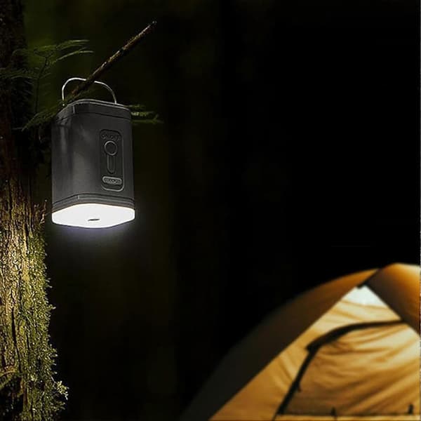 Mini elektrisk oppustelig pumpe med lys Trådløs luftkompressor Oppust/tøm luftpumper til vandre- og campingudstyr Grey