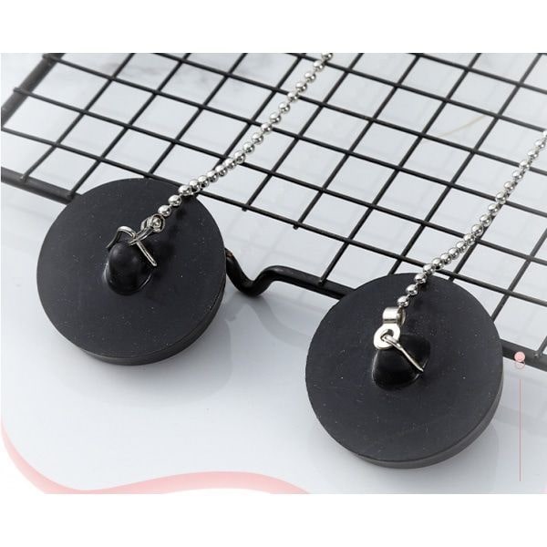 Universal badkarspropp [2-pack], diskbänksplugg med 50 cm kulkedja