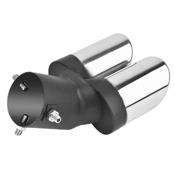 2X Bil Universal 63mm Rustfrit Stål Dobbelt Udstødning Rør Lyddæmper Hale Hals Lyddæmper Spids Rør Grillet Sort Silver&black