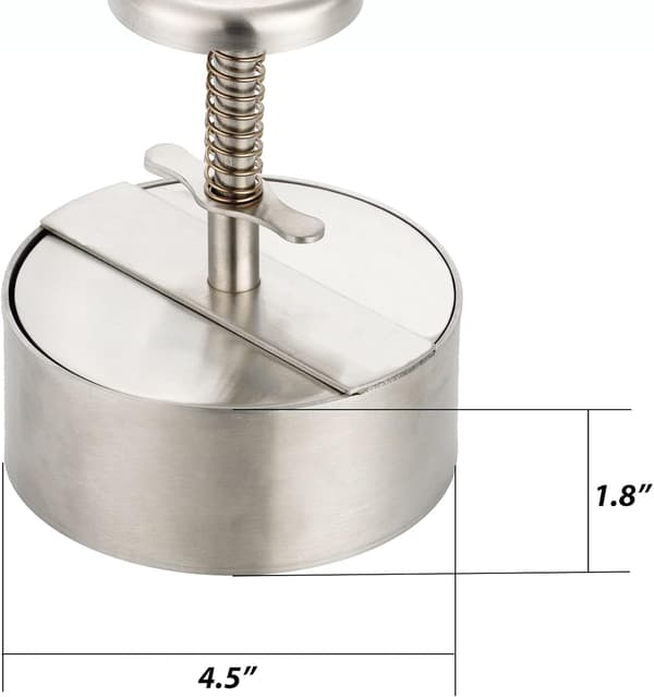 Burgerpresse Rustfritt Stål Hamburger Biff Maker Grill Stekepanne Flat til Kjøttdeig Tåler Oppvaskmaskin