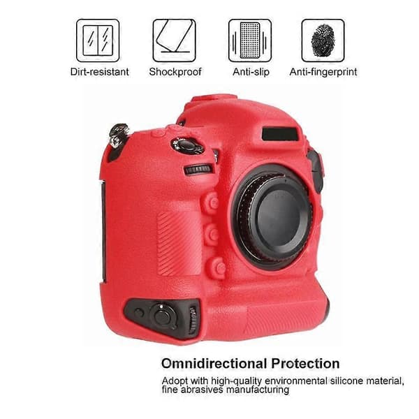 Litchi tekstur blød silikone kamera beskyttelsesetui til Nikon D5 Red