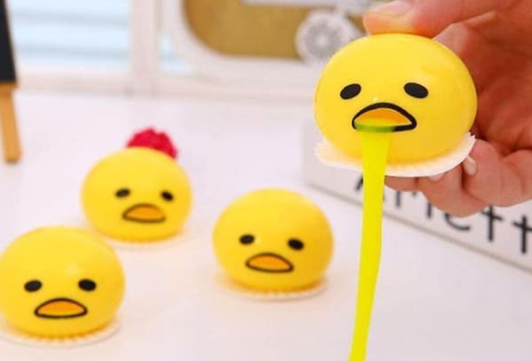 3 st gula kräksugande äggulor, stressavlastande leksaker Gul
