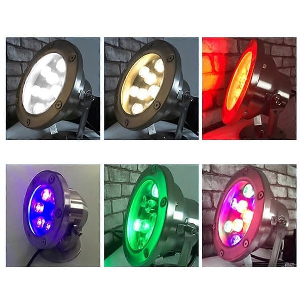3W/6W/9W/12W 12V~24V Rustfrit stål LED springvandslys Farveskiftende vandtæt undervandslys Udendørs poollys Changeable Changeable 6W