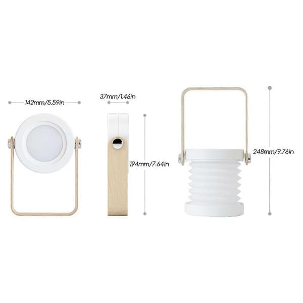 Unik lanterneformet LED-lampe foldbart design genopladelig campinglanterne natlys til udendørs camping – ls White