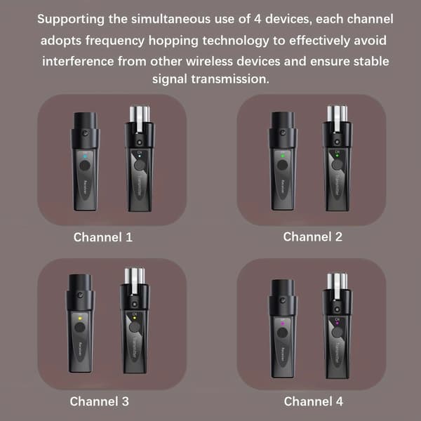 KM10 2.4G Trådløst XLR Sender Mottaker Sett Oppladbar Lydadapter For Dynamisk Mikrofon Mikser Scene Live Opptak