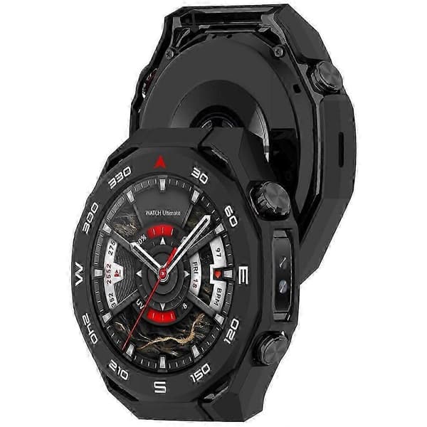 Kompatibel med Huawei Watch Ultimate 2 klockfodral med skala ihålig design hårt PC-skyddsfodral -NBB Black