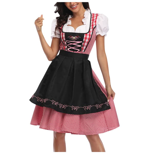 München Oktoberfest Tysk Servitrisklänning Svart Storlek 4XL