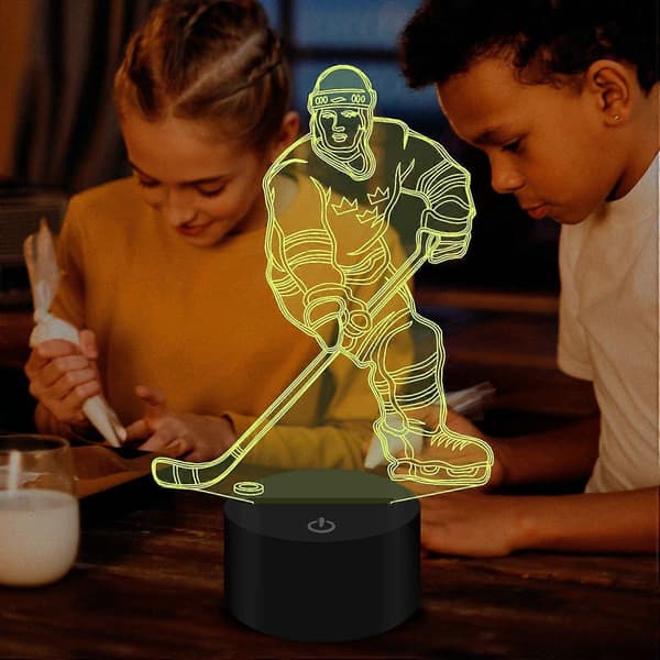 SCSYV Baseball 3D nattlys for gutter 3D illusjonslampe juleleker gaver USB baseball nattlys for barn (Baseball)—ls